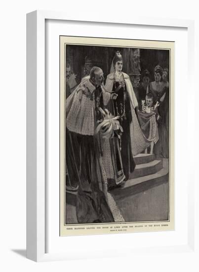 Their Majesties Leaving the House of Lords after the Reading of the King's Speech-Frank Craig-Framed Giclee Print