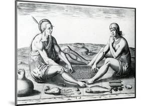 Their Sitting at Meat, 1590-John White-Mounted Giclee Print