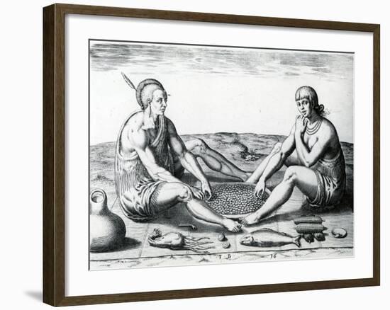 Their Sitting at Meat, 1590-John White-Framed Giclee Print