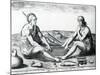 Their Sitting at Meat, 1590-John White-Mounted Giclee Print