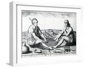 Their Sitting at Meat, 1590-John White-Framed Giclee Print