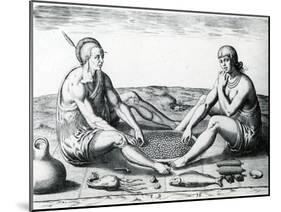 Their Sitting at Meat, 1590-John White-Mounted Giclee Print