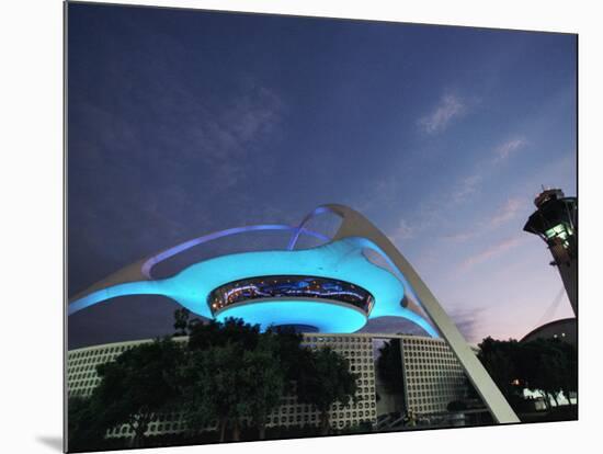 Theme Building and Lax Tower, Los Angeles Airport-Walter Bibikow-Mounted Photographic Print