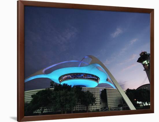 Theme Building and Lax Tower, Los Angeles Airport-Walter Bibikow-Framed Photographic Print