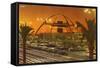 Theme Building, LAX, Los Angeles, California-null-Framed Stretched Canvas