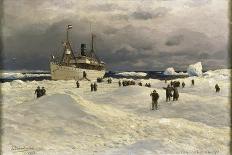 The Oihonna in Ice, Near Spitzbergen, 1905-Themistocles von Eckenbrecher-Stretched Canvas