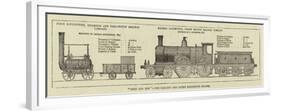 Then and Now, the Earliest and Latest Locomotive Engines-null-Framed Premium Giclee Print