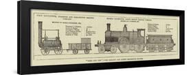 Then and Now, the Earliest and Latest Locomotive Engines-null-Framed Giclee Print
