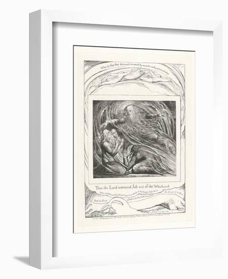 Then the Lord Answered Job Out of the Whirlwind, 1825-William Blake-Framed Giclee Print