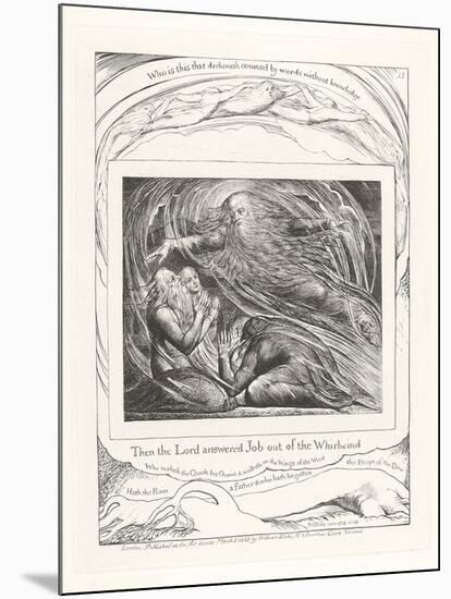 Then the Lord Answered Job Out of the Whirlwind, 1825-William Blake-Mounted Giclee Print