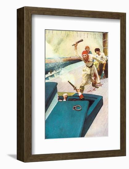 Then The Real Fight Began-Howard Pyle-Framed Premium Giclee Print