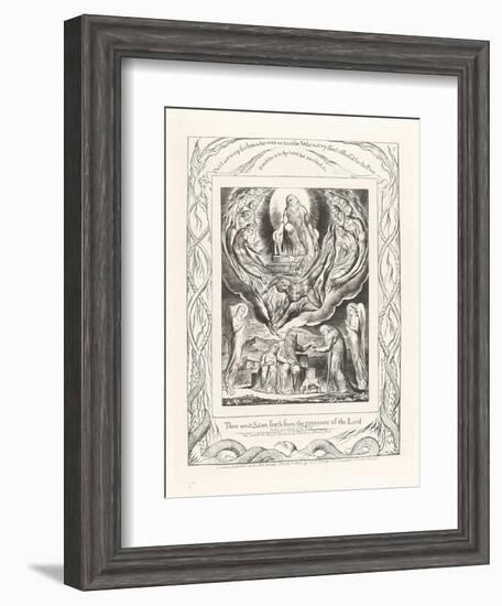 Then Went Satan Forth from the Presence of the Lord, 1825-William Blake-Framed Giclee Print