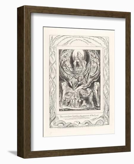 Then Went Satan Forth from the Presence of the Lord, 1825-William Blake-Framed Giclee Print