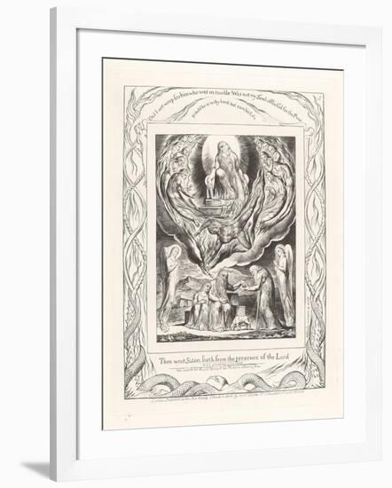 Then Went Satan Forth from the Presence of the Lord, 1825-William Blake-Framed Giclee Print