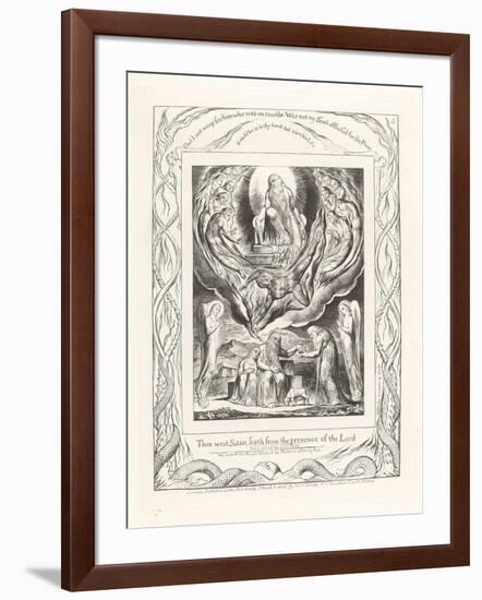 Then Went Satan Forth from the Presence of the Lord, 1825-William Blake-Framed Giclee Print