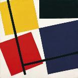 A Leaded and Stained Glass Panel; 'Vetrata Komposite V in Lood'-Theo van Doesburg-Framed Giclee Print