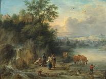 A Landscape with Peasants and Cattle by a River-Theobald Michau-Giclee Print