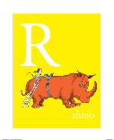 R is for Rhino (yellow)-Theodor (Dr. Seuss) Geisel-Art Print