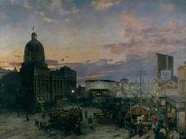 Washington Street, Indianapolis At Dusk-Theodor Groll-Framed Giclee Print