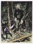 The Ash Lad and the Troll-Theodor Kittelsen-Stretched Canvas