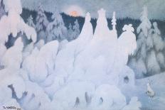 The winter fairy tale charcoal and wash on paper-Theodor Severin Kittelsen-Framed Stretched Canvas