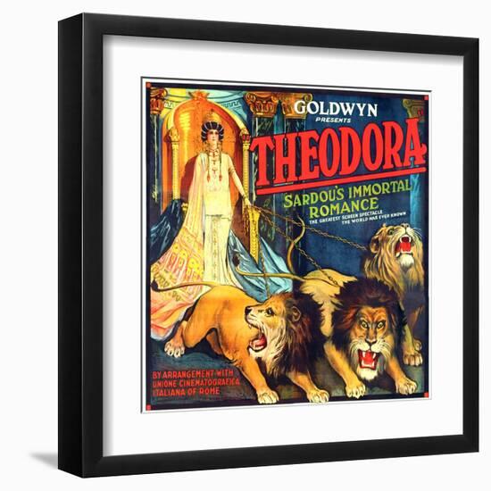 THEODORA (aka TEODORA; aka THEODORA, THE SLAVE PRINCESS), Rita Jolivet on 6-sheet poster art, 1919.-null-Framed Art Print