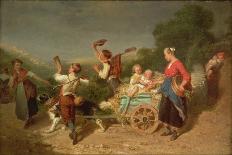 Children with a Dog Cart-Theodore Gerard-Framed Giclee Print