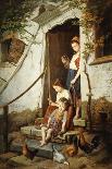 Children with a Dog Cart-Theodore Gerard-Framed Giclee Print