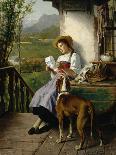 Children with a Dog Cart-Theodore Gerard-Framed Giclee Print