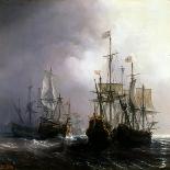 The Naval Battle Near Lizard Point, Cornwall on 21 October 1707-Théodore Gudin-Laminated Giclee Print