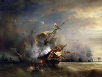The Naval Battle Near Lizard Point, Cornwall on 21 October 1707-Théodore Gudin-Laminated Giclee Print