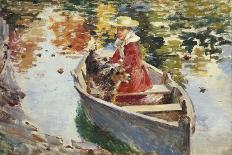 Miss Motes and Her Dog Shep, 1893-Theodore Robinson-Giclee Print