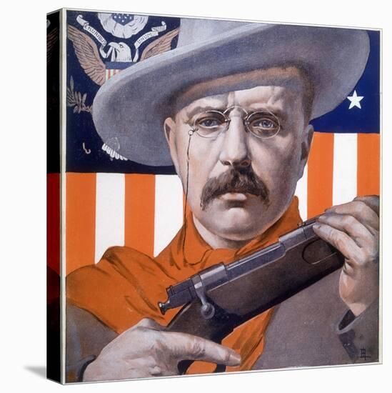 Theodore Roosevelt 26th American President: a Satirical View-Rene Lelong-Stretched Canvas