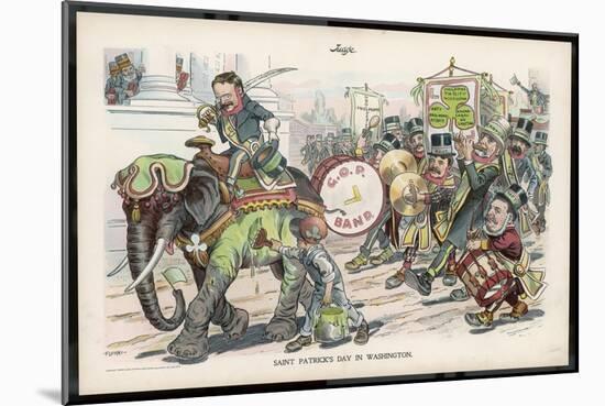 Theodore Roosevelt 26th American President Celebrating St. Patrick's Day in Washington-Flohri-Mounted Art Print