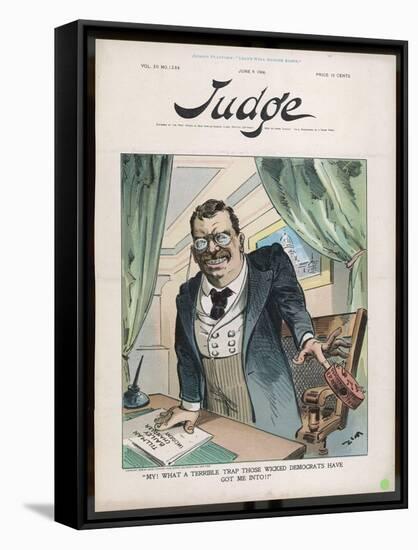 Theodore Roosevelt 26th American President Contemptuous of Democrat Attacks-Eugene Zimmerman-Framed Stretched Canvas