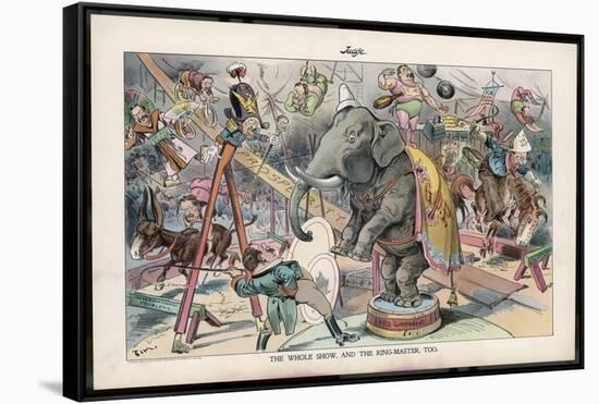 Theodore Roosevelt 26th American President Depicted as a Circus Ringmaster-Eugene Zimmerman-Framed Stretched Canvas