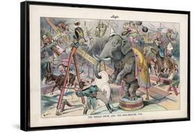 Theodore Roosevelt 26th American President Depicted as a Circus Ringmaster-Eugene Zimmerman-Framed Stretched Canvas