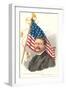 Theodore Roosevelt and Flag-null-Framed Art Print