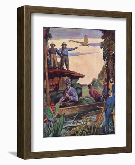 Theodore Roosevelt on the Roosevelt River in Brazil-null-Framed Art Print