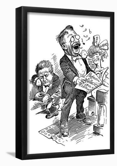 Theodore Roosevelt (Political Cartoon) Art Poster Print-null-Framed Poster