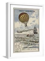 Theodore Sivel Testing a Cone-Shaped Balloon Anchor over the Baltic Sea, 1874-null-Framed Giclee Print