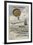 Theodore Sivel Testing a Cone-Shaped Balloon Anchor over the Baltic Sea, 1874-null-Framed Giclee Print