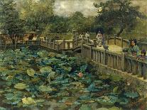 Lotus Pond, Shiba, Tokyo, c.1886-Theodore Wores-Framed Premium Giclee Print