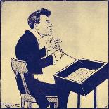 Gustav Mahler in caricature-Theodore Zasche-Stretched Canvas