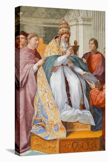 Theological Virtues, with Gregory IX Depicted as Julius Ii, 16Th Century (Fresco)-Raphael (1483-1520)-Stretched Canvas