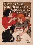 Girl Bringing a Milk Bowl to Cats - Cover “” Cats” by Steinlen, N.D. 19Th.-Theophile Alexandre Steinlen-Framed Giclee Print