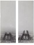 La construction de la Tour Eiffel vue de l'une des tours du palais du Trocadéro-Théophile Féau-Framed Giclee Print