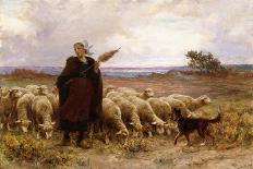 Shepherdess with Her Flock, 1907-Theophile Louis Deyrolle-Framed Giclee Print