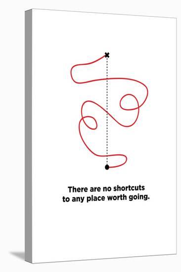 There are No Shortcuts to Any Place worth Going. (Motivational Startup Quote Vector Poster Design)-Orange Vectors-Stretched Canvas