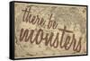 There Be Monsters - 1562, World Map-null-Framed Stretched Canvas
